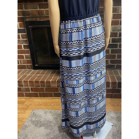 J.Crew  Women’s Maxi Dress with Printed Skirt Size 10 Navy Blue Sundress,Beach - Picture 9 of 16